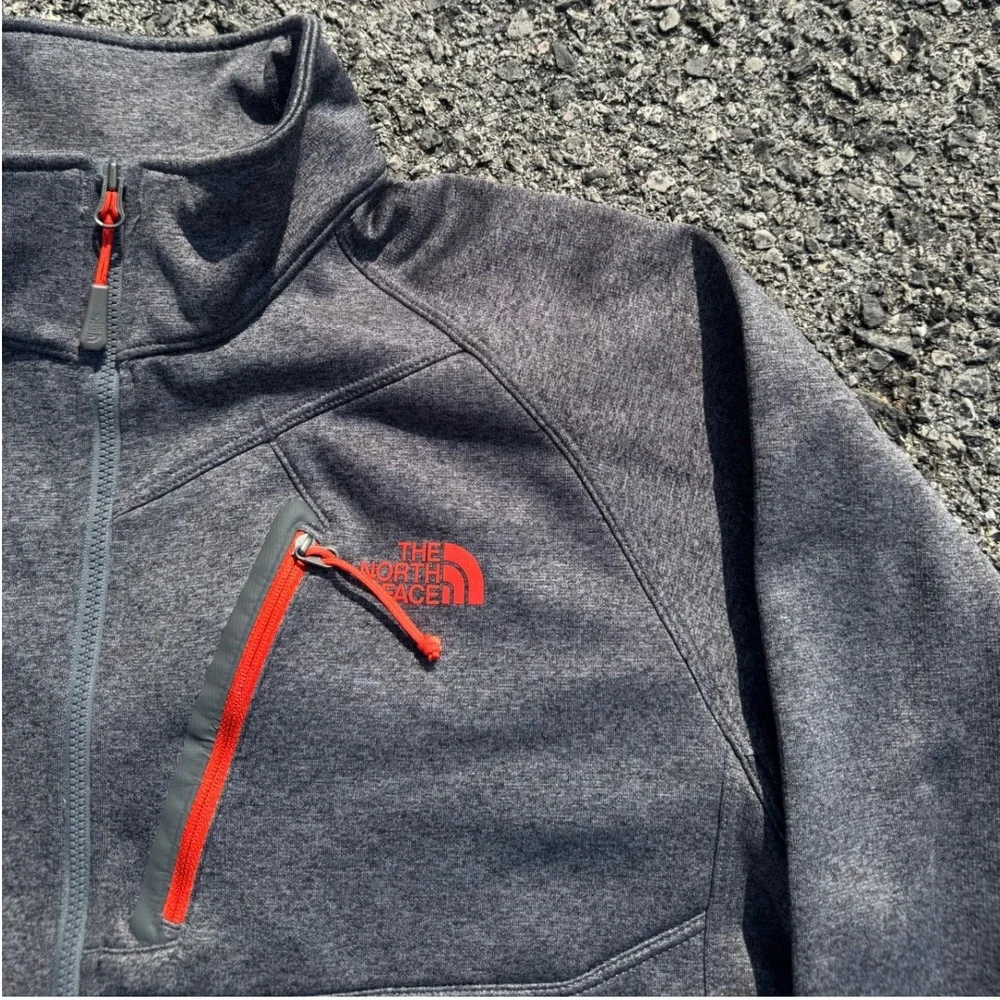The North Face Mens Gray Heather Quarter Zip Fleece Pullover Jacket Medium